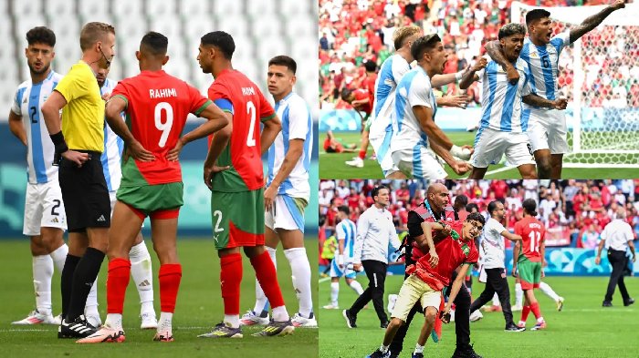 Bàn thắng của Argentina bị VAR từ chối sau 2 giờ ở trận thua Morocco tại Olympic 2024