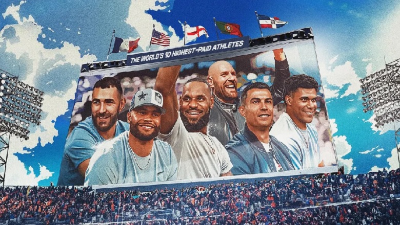 Ronaldo đứng đầu Top 10 VĐV có thu nhập cao nhất thế giới - Ảnh 1