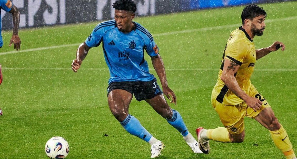 Cầu thủ Young Boys ăn mừng bàn thắng, thể hiện lợi thế sau trận lượt đi gặp Slovan Bratislava