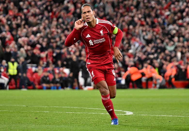 Van Dijk đánh đầu phút 90+2 giúp Liverpool thắng Atletico Madrid tại Anfield