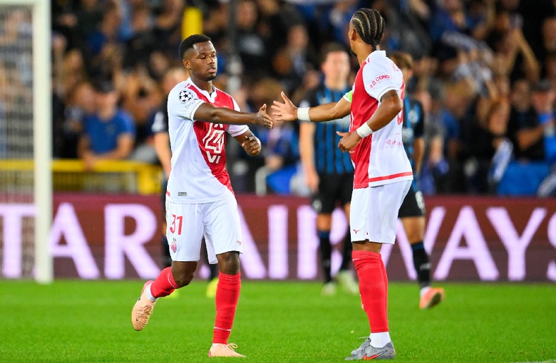 Ansu Fati ăn mừng bàn thắng cho Monaco tại Cúp C1 2025/26 trước Club Brugge, đánh dấu lần lập công ở Champions League sau 4 năm
